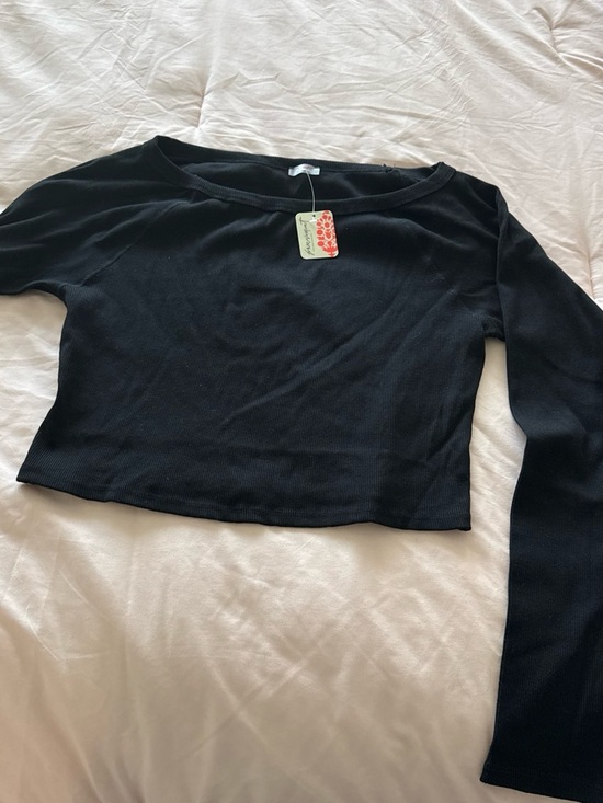FP Movement by Free People Tops - FP Movement by Free People Black Long Sleeve Crop Top